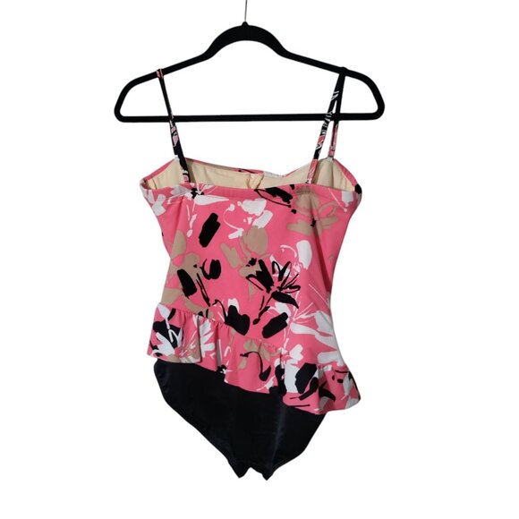 Magicsuit Pink Black  One Piece Swimsuit Size 14 Removable Straps - Picture 2 of 7